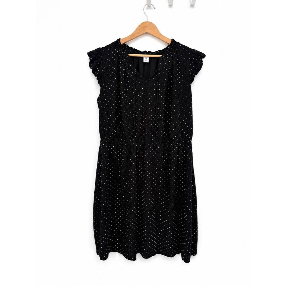 Old Navy Black White Polka Dot Flutter Sleeve Mini Dress Plus Size 1X